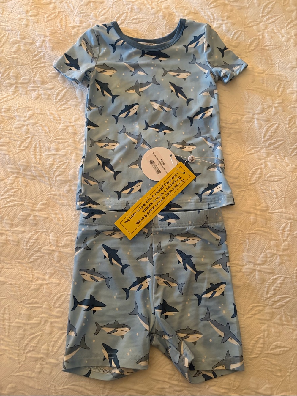 Caden Lane Kids Blue Shark Print Pajama Set
